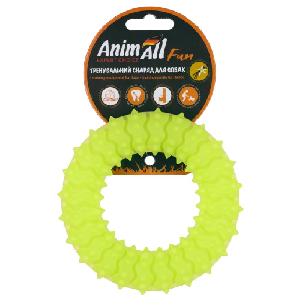 AnimAll Фан 88151 кільце з шипами 12 см жовте фото 1