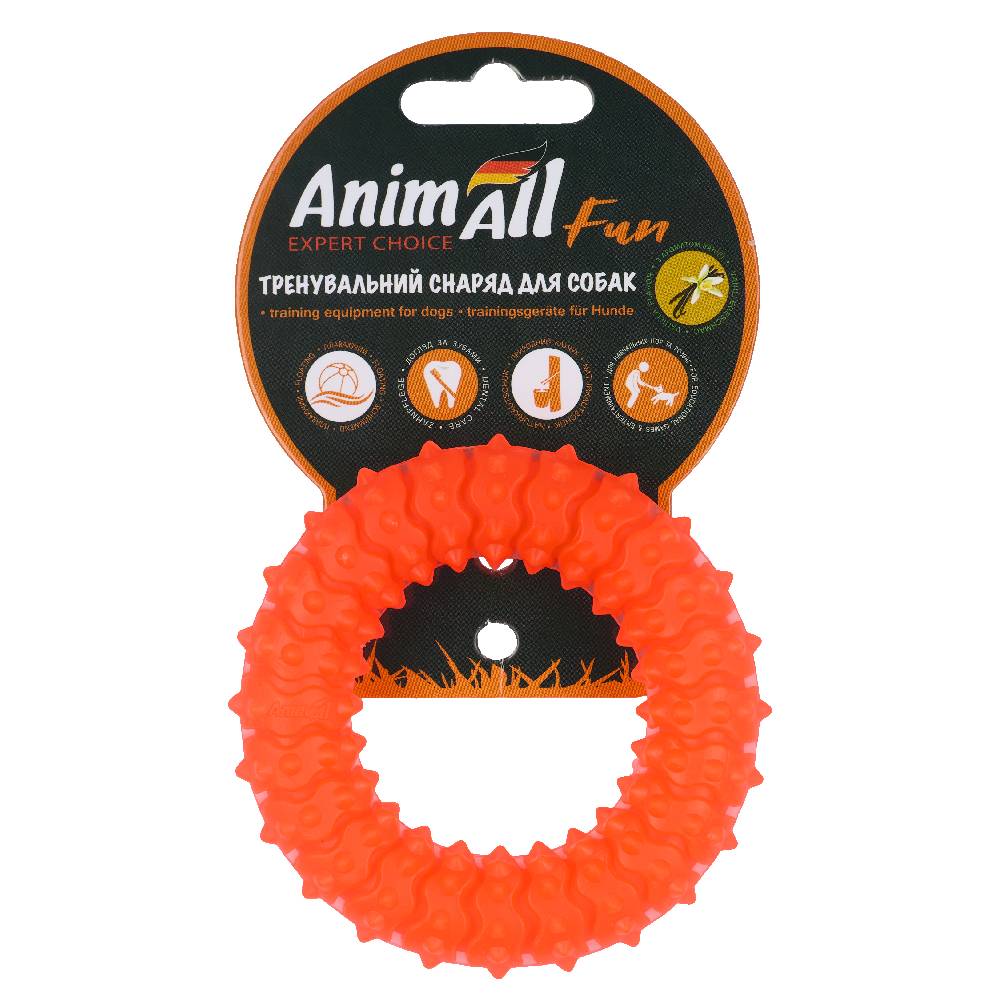 AnimAll Фан 88162 кільце з шипами 9 см помаранчеве фото 1