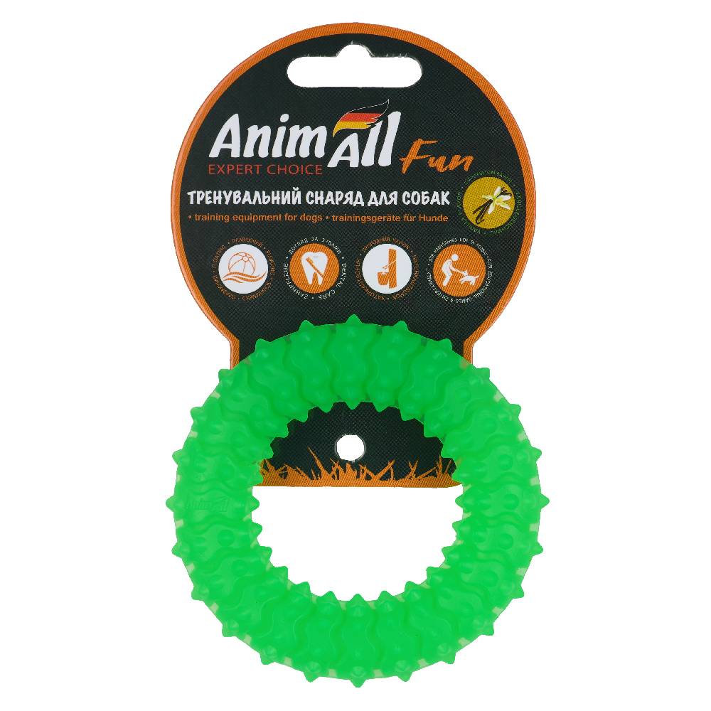 AnimAll Фан 88165 кільце з шипами 9 см зелене фото 1
