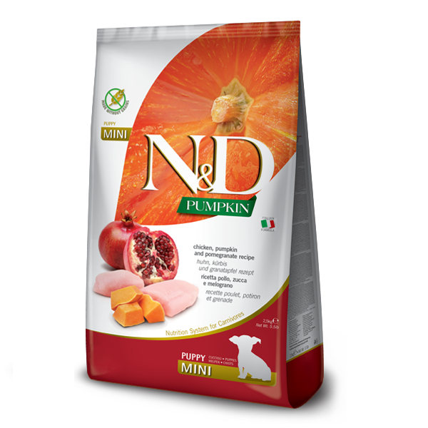 Фарміна дог сух N&D Grain Free PUMPKIN CHICKEN & POMEGRANATE PUPPY MINI фото 1