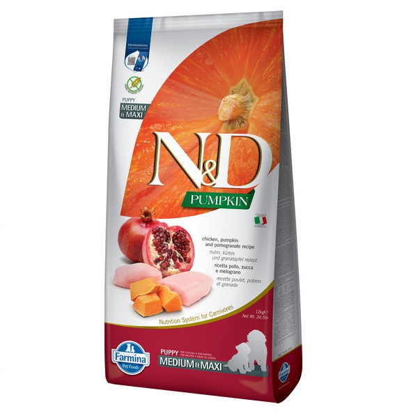 Фарміна дог сух N&D Grain Free PUMPKIN CHICKEN & POMEGRANATE PUPPY MEDIUM MAXI фото 1