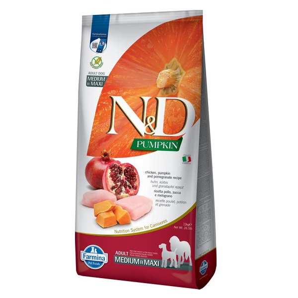 Фарміна дог сух N&D Grain Free PUMPKIN CHICKEN & POMEGRANATE ADULT MEDIUM & MAXI фото 1