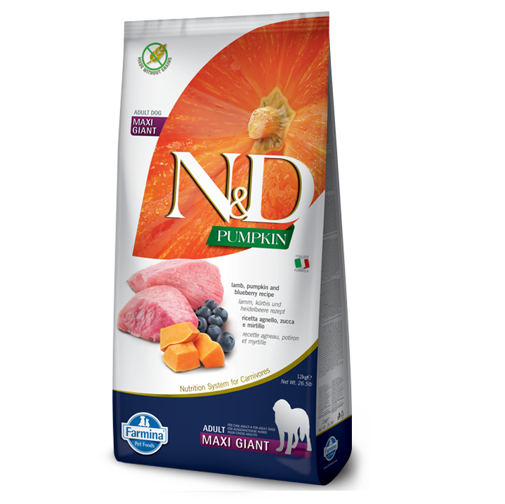 Фарміна дог сух N&D Grain Free PUMPKIN LAMB & BLUEBERRY ADULT GIANT MAXI фото 1