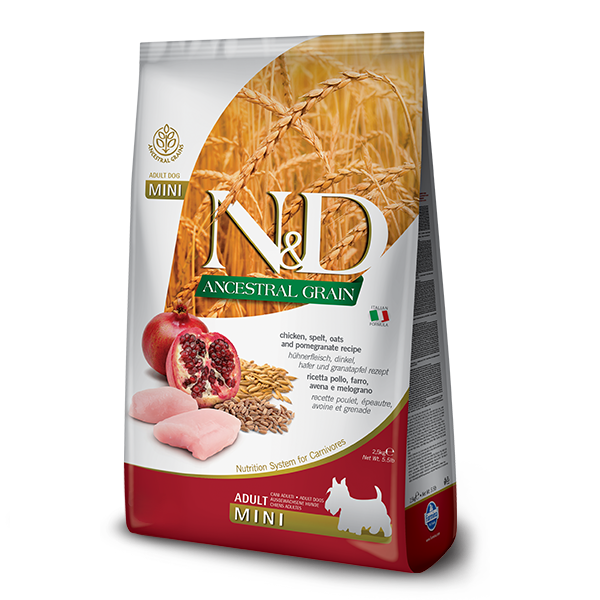 Фарміна дог сух N&D Low Grain CHICKEN & POMEGRANATE ADULT MINI фото 1