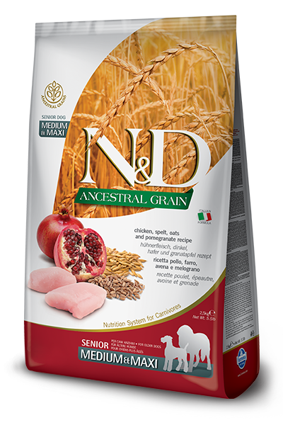 Фарміна дог сух N&D Low Grain CHICKEN & POMEGRANATE SENIOR MEDIUM & MAXI фото 1