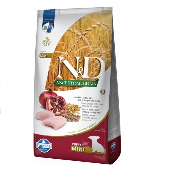 Фарміна дог сух N&D Low Grain CHICKEN & POMEGRANATE PUPPY MINI фото 1