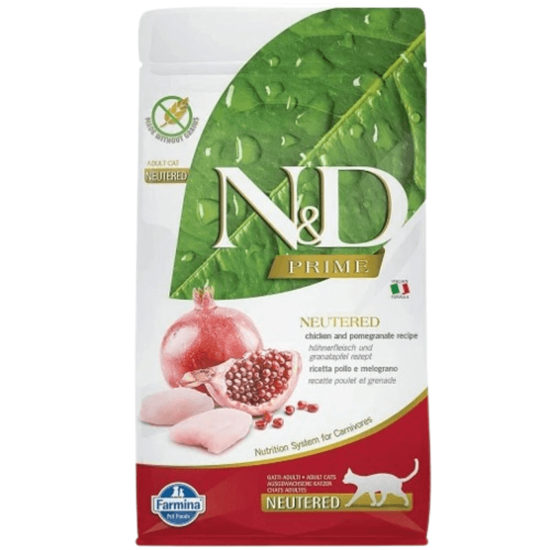 Фарміна кет сух N&D Grain Free PRIME CHICKEN & POMEGRANATE NEUTERED ADULT фото 1