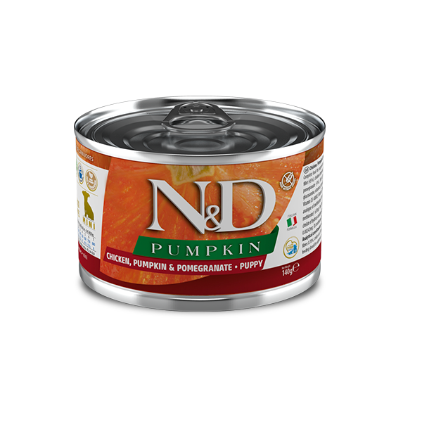 Фарміна дог волог N&D Grain Free PUMPKIN CHICKEN PUPPY MINI з гарбузом, куркою, гранатом фото 1