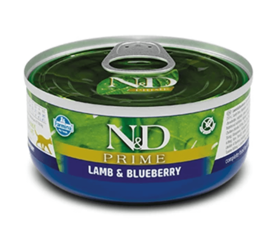 Фарміна кет волог N&D Grain Free PRIME LAMB ADULT з ягням, чорницею фото 1