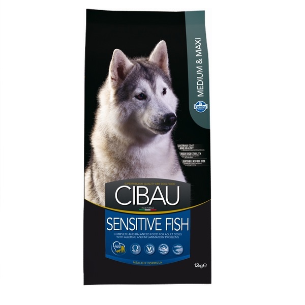 Фарміна дог сух CIBAU SENSITIVE ADULT MEDIUM & MAXI з чутливим травленням з рибою фото 1
