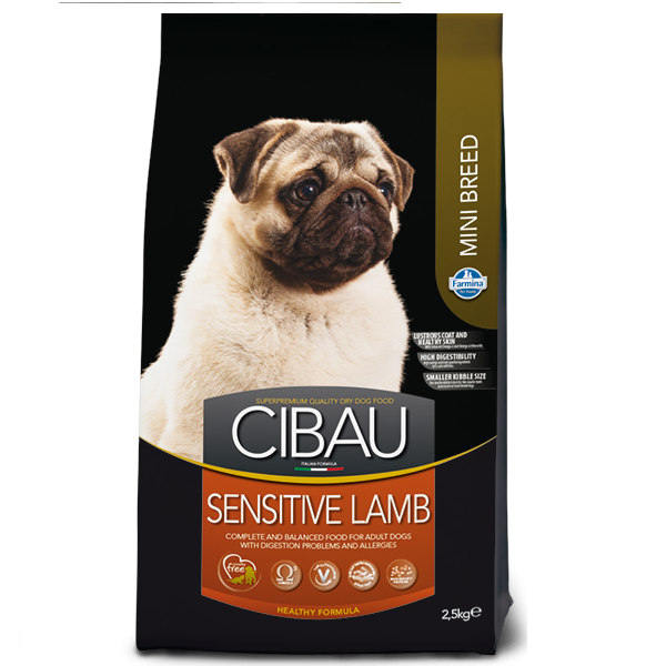 Фарміна дог сух CIBAU SENSITIVE ADULT MIN з чутливим травленням з ягням фото 1