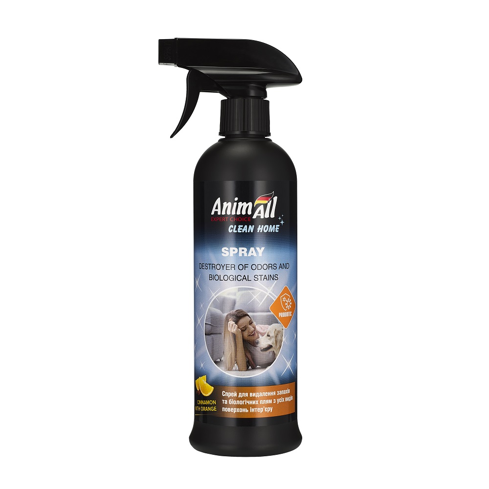 AnimAll cleane home Спрей-винищувач запахів та біологічних плям, кориця з апельсином