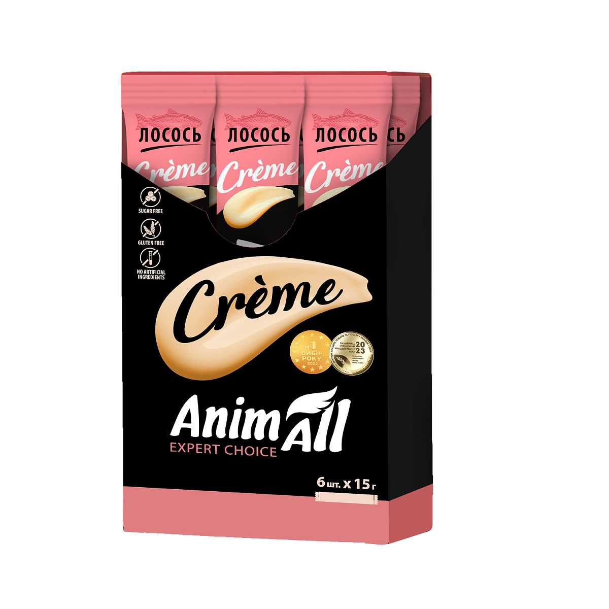 AnimAll Сrème для котів зі смаком лосося, 6 х