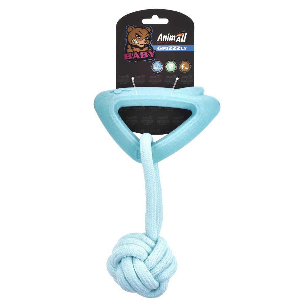 AGrizZzly Baby 0419 Іграшка Акула з канатом, м'ятна