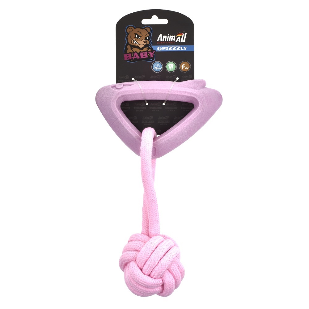 AGrizZzly Baby 0426 Іграшка Акула з канатом, рожева лаванда