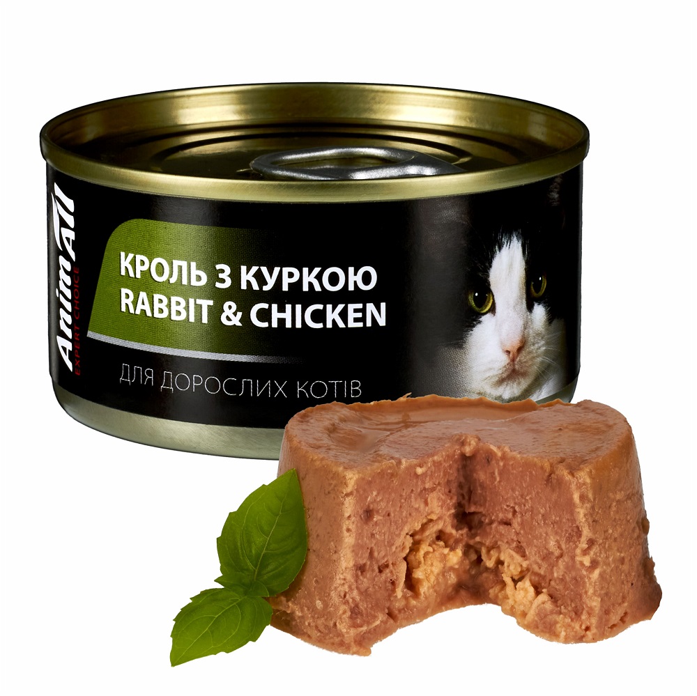 АнімАлл вологий корм для котів з кролем та куркою фото 1