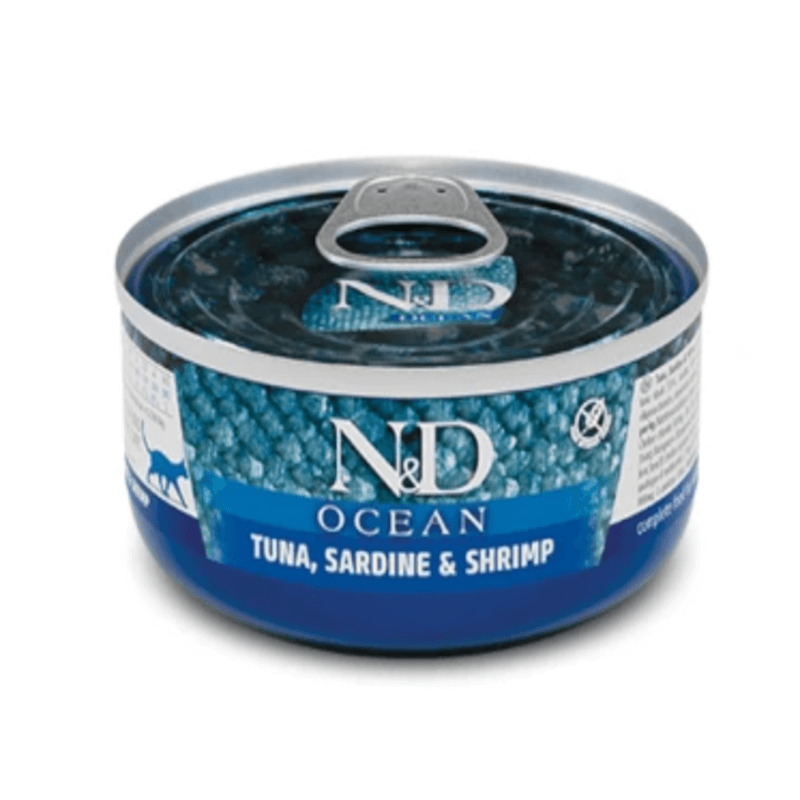 Фарміна кет волог N&D Grain Free OCEAN TUNA, SARDINE & SHRIMP тунець, сардина, креветка фото 1