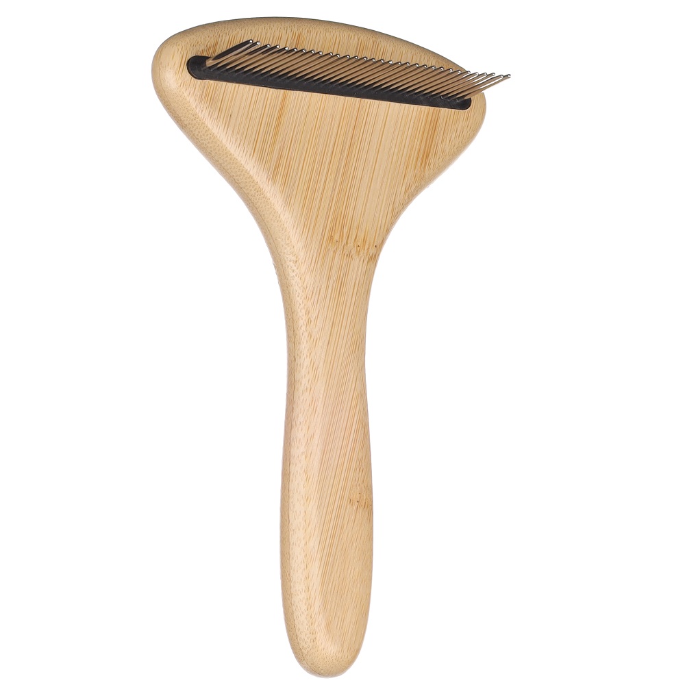 Flamingo 522390 Граблі BAMBOO для вичісування підшорстку для собак, зубів 31шт|17х10см фото 1