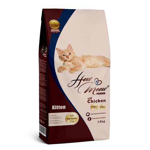 Повнораціонний корм для кошенят How Meow Adult Kitten з куркою фото 1