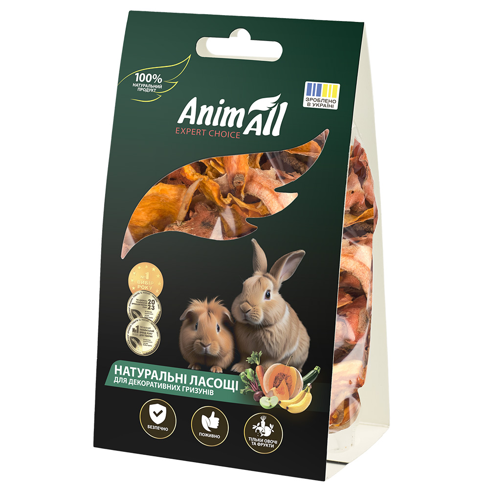 AnimAll Ласощі для гризунів Cушені морква та гарбуз