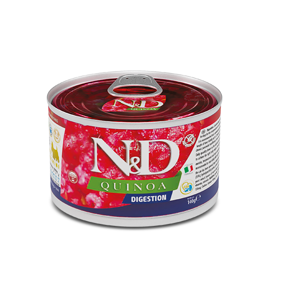 Фарміна дог волог N&D Quinoa DIGESTION, LAMB & FENNEL ADULT MINI дієт. харчування у разі порушень травлення з ягням та кіноа фото 1