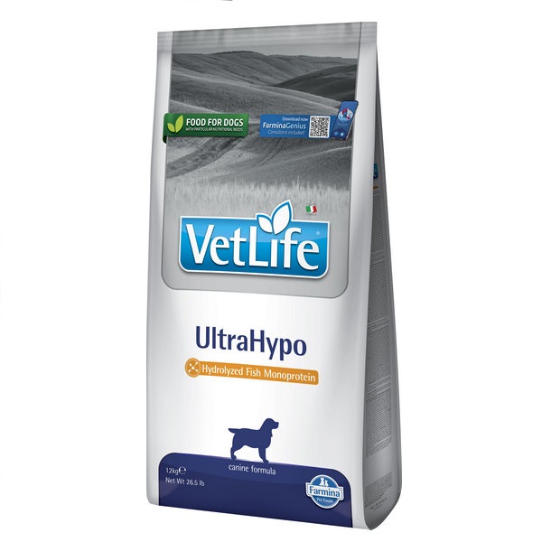 Фарміна дог сух Vet Life ULTRAHYPO дієт. харчування, для зменшення непереносимості інгредієнтів та поживних речовин фото 1