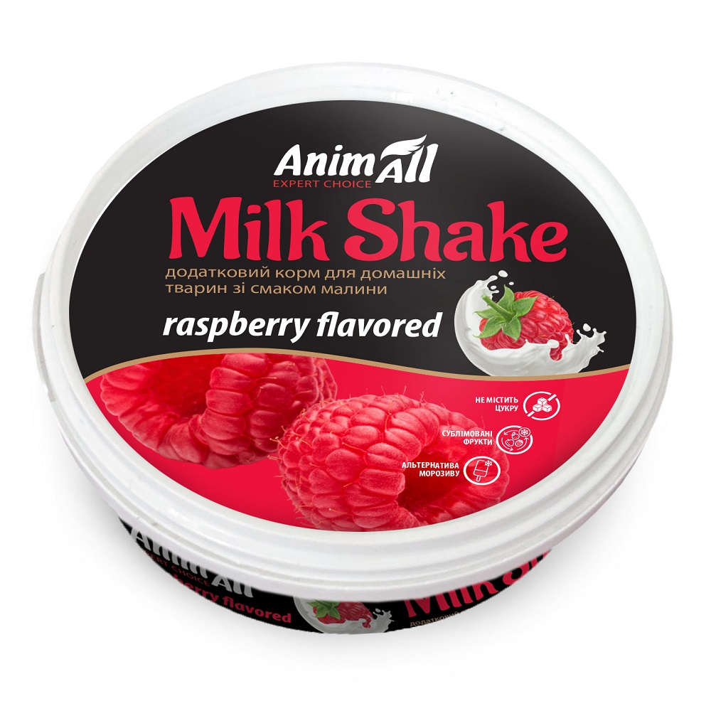 AnimAll MilkShake додатковий корм зі смаком малини