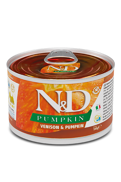Фарміна дог волог N&D Grain Free VENISON & PUMPKIN MINI з олениною та гарбузом фото 1