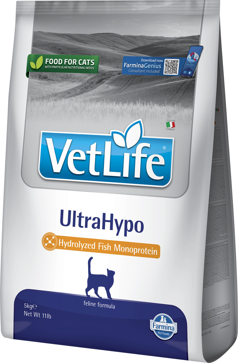 Фарміна кет сухий Vet Life UltraHypo дієт. харчування, при харчовій алергії фото 1