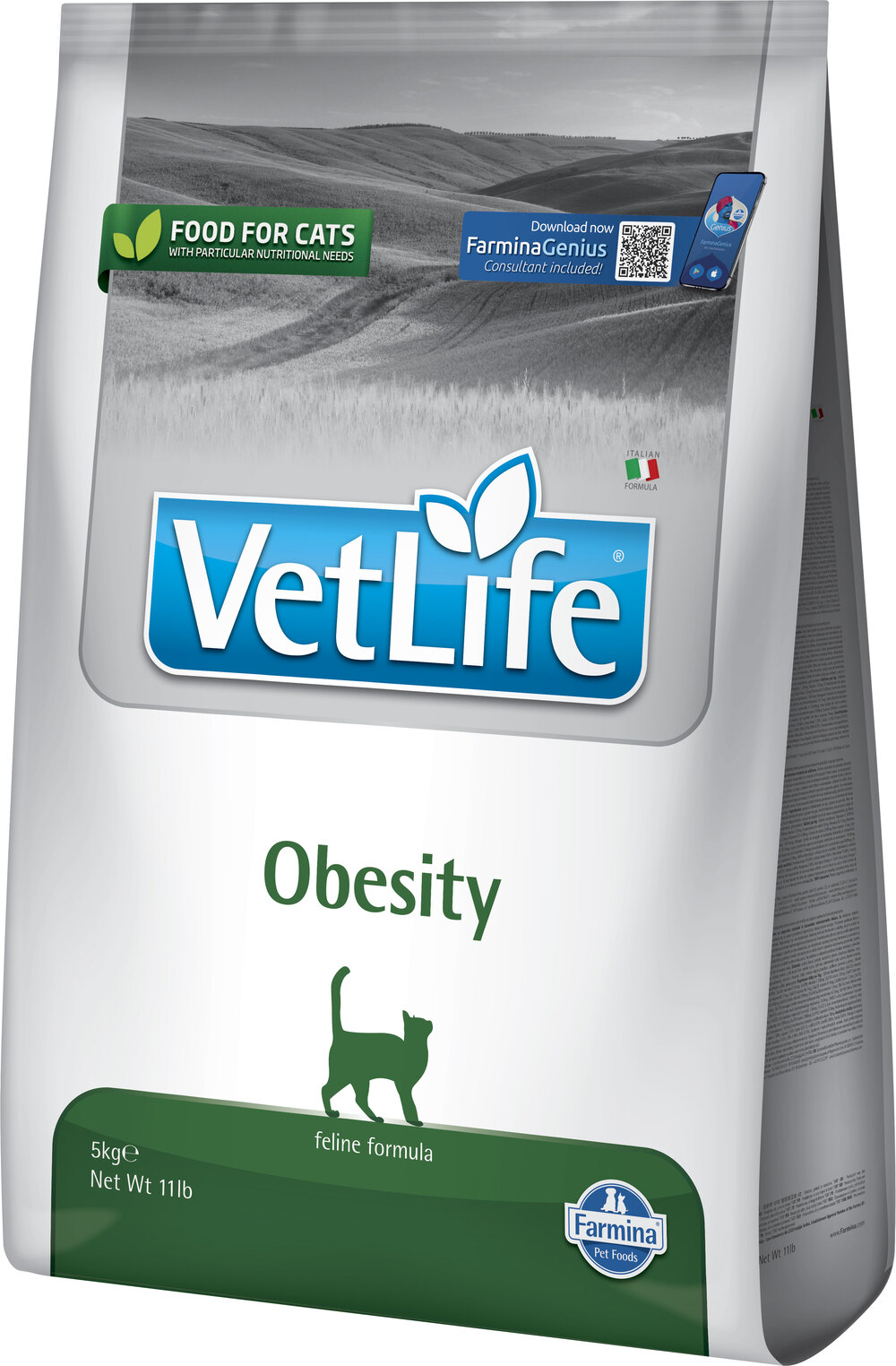Фарміна кет сухий Vet Life Obesity дієт. харчування, для зниження зайвої ваги фото 1