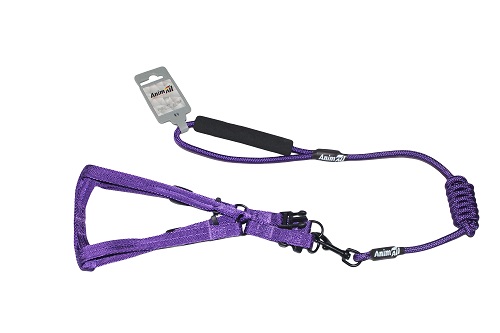 AnimAll повідець+шлея HJ-Y304-LН Deep purle 10x1200x20mm