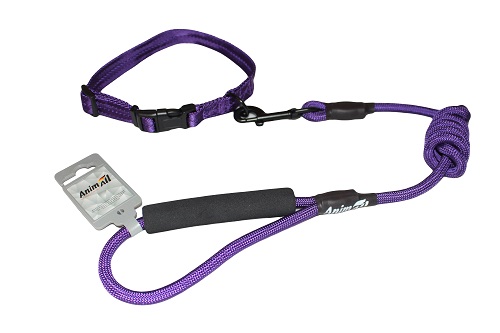 AnimAll повідець+нашийник HJ-Y304-LC Deep purle 8x1200x15mm